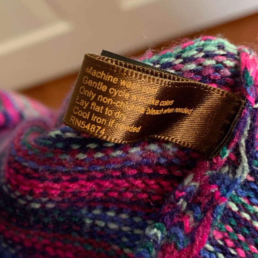 The Limited, Cowl Neck Multi Color Knit Pullover Sweater Women's Size Lg. - Picture 10 of 11